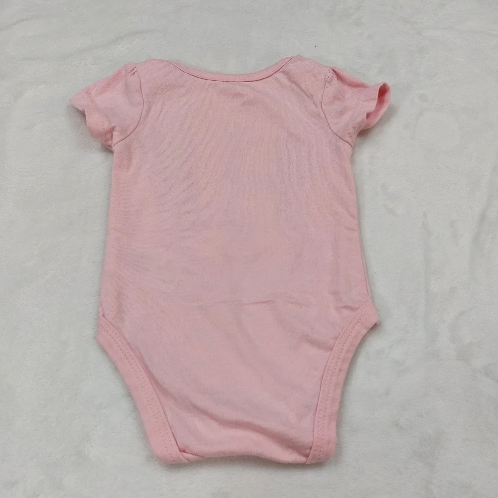 DISNEY INFANT GIRLS PINK MINNIE MOUSE SHORT SLEEVE BODY SUIT SIZE 0-3 MONTHS